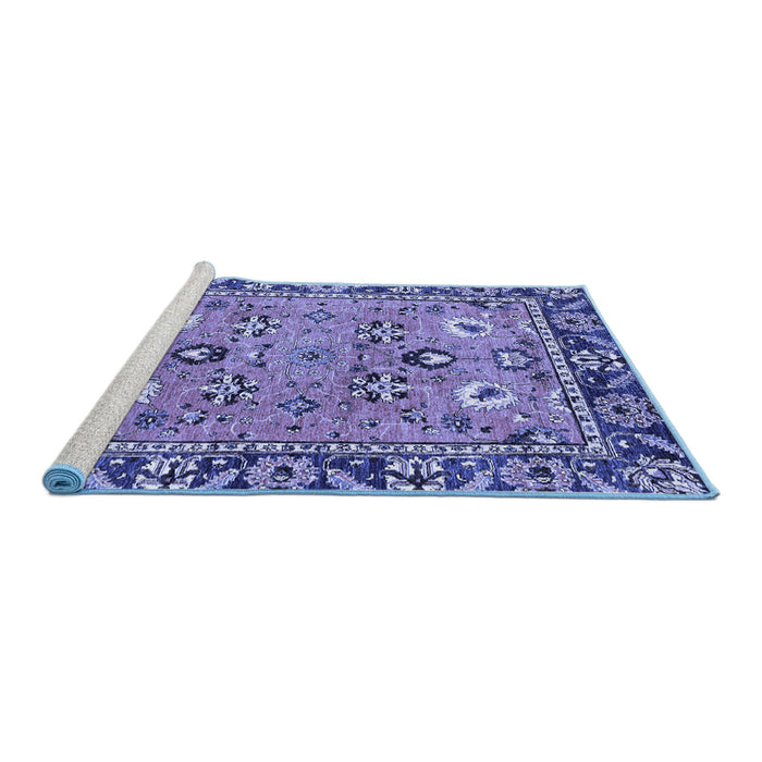 Sideview of Machine Washable Oriental Blue Traditional Rug, wshabs2962blu