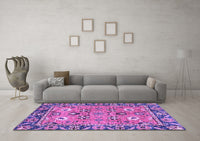 Machine Washable Oriental Purple Traditional Rug, wshabs2962pur