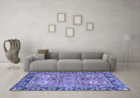 Machine Washable Oriental Blue Traditional Rug, wshabs2962blu