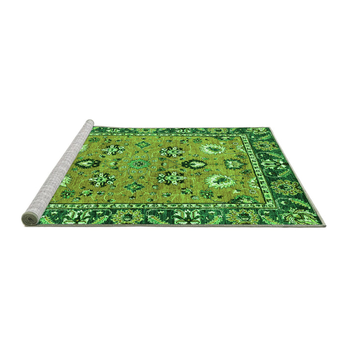 Sideview of Machine Washable Oriental Green Traditional Area Rugs, wshabs2962grn