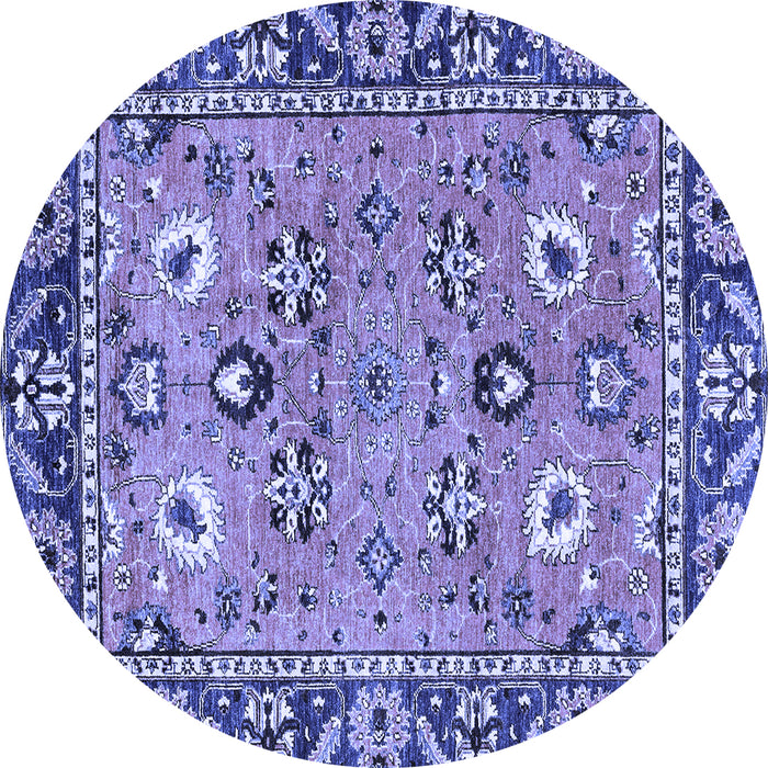 Round Oriental Blue Traditional Rug, abs2962blu