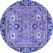 Round Oriental Blue Traditional Rug, abs2962blu