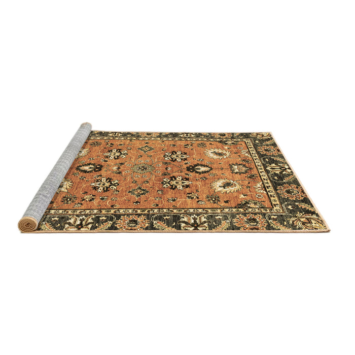 Sideview of Machine Washable Oriental Brown Traditional Rug, wshabs2962brn