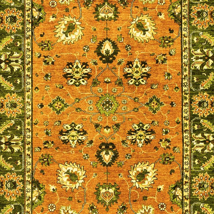Machine Washable Oriental Yellow Traditional Rug, wshabs2962yw