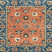 Square Abstract Camel Brown Oriental Rug, abs2962