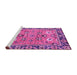 Sideview of Machine Washable Oriental Pink Traditional Rug, wshabs2962pnk