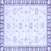 Square Machine Washable Oriental Blue Traditional Rug, wshabs2963blu