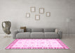 Machine Washable Oriental Pink Traditional Rug in a Living Room, wshabs2963pnk