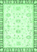 Machine Washable Oriental Emerald Green Traditional Area Rugs, wshabs2963emgrn