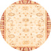 Round Oriental Orange Traditional Rug, abs2963org