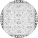 Round Machine Washable Oriental Gray Traditional Rug, wshabs2963gry