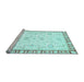 Sideview of Machine Washable Oriental Light Blue Traditional Rug, wshabs2963lblu