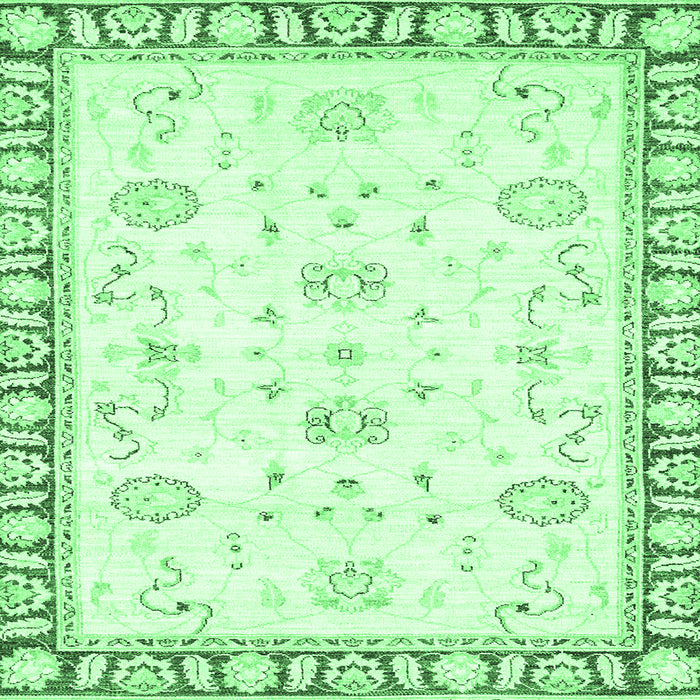 Square Oriental Emerald Green Traditional Rug, abs2963emgrn
