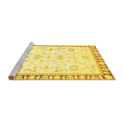 Sideview of Machine Washable Oriental Yellow Traditional Rug, wshabs2963yw