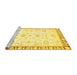 Sideview of Machine Washable Oriental Yellow Traditional Rug, wshabs2963yw