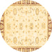 Round Oriental Brown Traditional Rug, abs2963brn