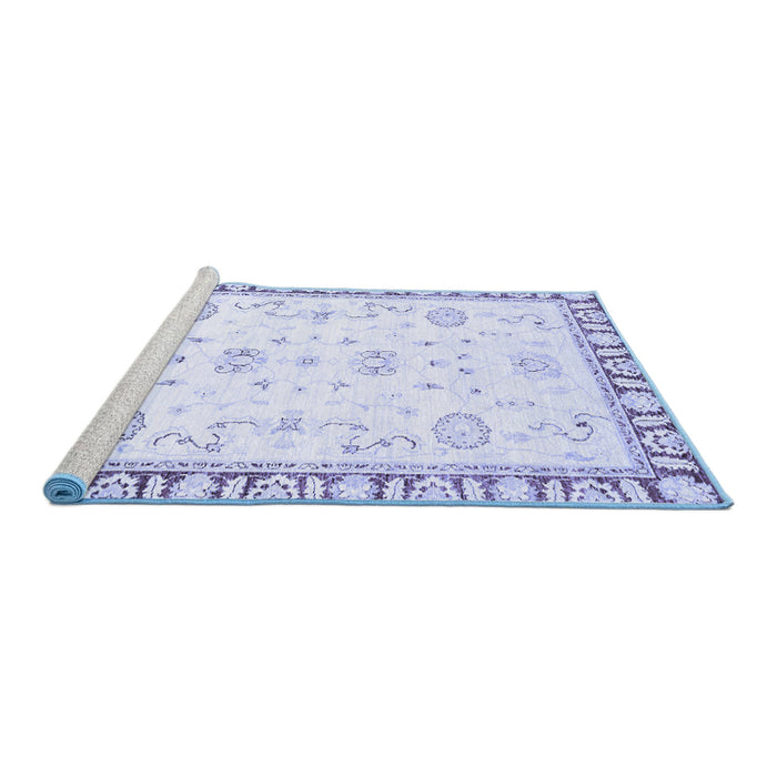 Sideview of Machine Washable Oriental Blue Traditional Rug, wshabs2963blu