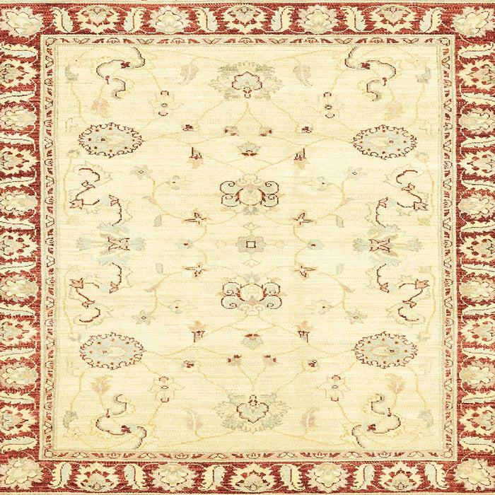 Square Machine Washable Abstract Pastel Yellow Rug, wshabs2963