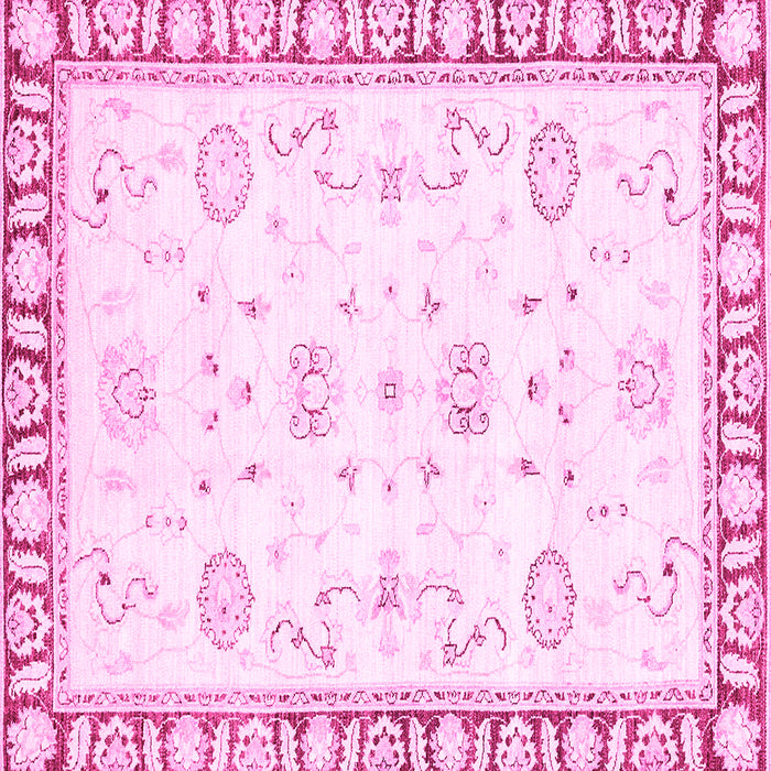 Square Machine Washable Oriental Pink Traditional Rug, wshabs2963pnk