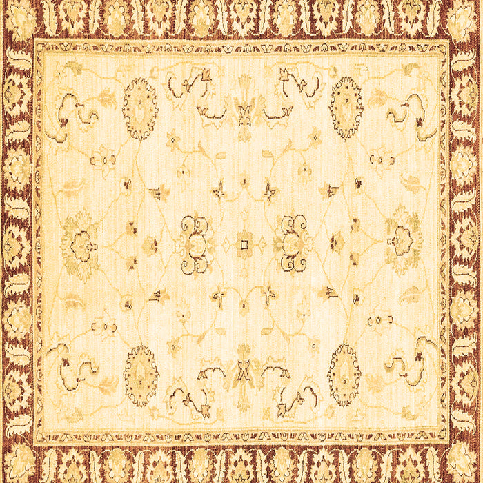 Square Machine Washable Oriental Brown Traditional Rug, wshabs2963brn