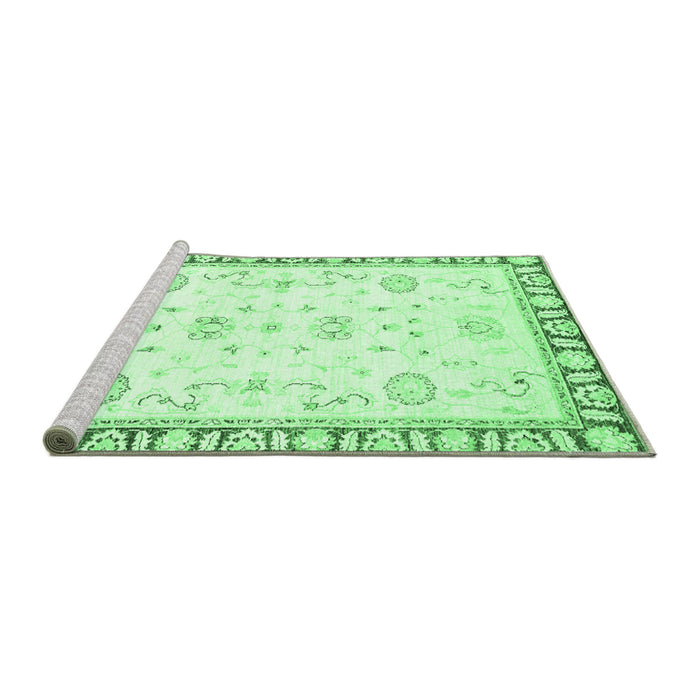 Sideview of Machine Washable Oriental Emerald Green Traditional Area Rugs, wshabs2963emgrn