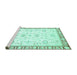 Sideview of Machine Washable Oriental Turquoise Traditional Area Rugs, wshabs2963turq