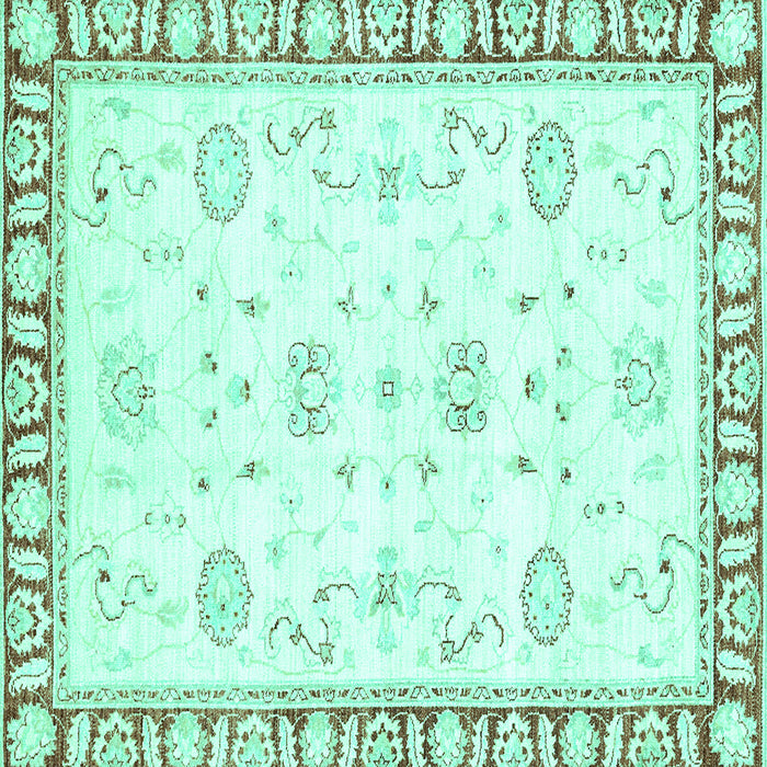 Square Oriental Turquoise Traditional Rug, abs2963turq