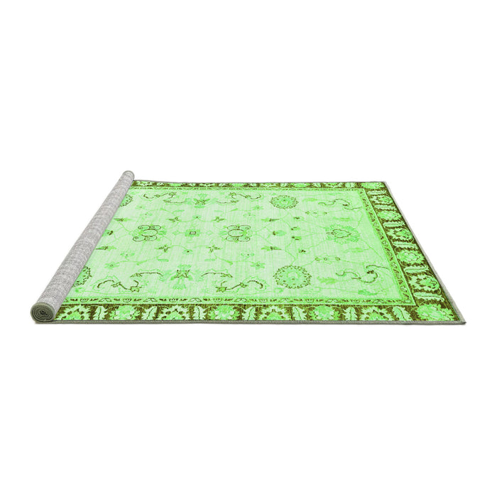 Sideview of Machine Washable Oriental Green Traditional Area Rugs, wshabs2963grn