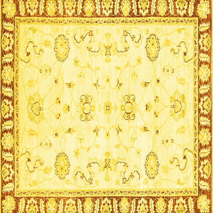 Square Oriental Yellow Traditional Rug, abs2963yw