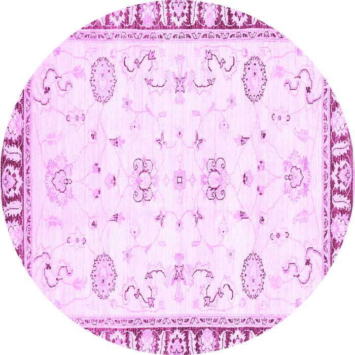 Round Oriental Purple Traditional Rug, abs2963pur