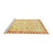 Sideview of Machine Washable Abstract Mustard Yellow Rug, wshabs2964