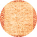 Round Abstract Orange Modern Rug, abs2964org