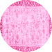 Round Abstract Pink Modern Rug, abs2964pnk