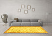 Machine Washable Abstract Yellow Modern Rug in a Living Room, wshabs2964yw