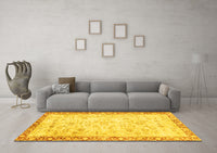 Machine Washable Abstract Yellow Modern Rug, wshabs2964yw