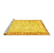 Sideview of Machine Washable Abstract Yellow Modern Rug, wshabs2964yw