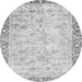 Round Abstract Gray Modern Rug, abs2964gry