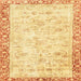 Square Machine Washable Abstract Mustard Yellow Rug, wshabs2964