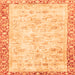 Square Machine Washable Abstract Orange Modern Area Rugs, wshabs2964org