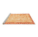 Sideview of Machine Washable Abstract Orange Modern Area Rugs, wshabs2964org