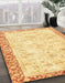 Abstract Mustard Yellow Modern Rug in Family Room, abs2964