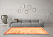 Machine Washable Abstract Orange Modern Area Rugs in a Living Room, wshabs2964org