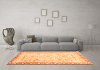 Machine Washable Abstract Orange Modern Rug, wshabs2964org