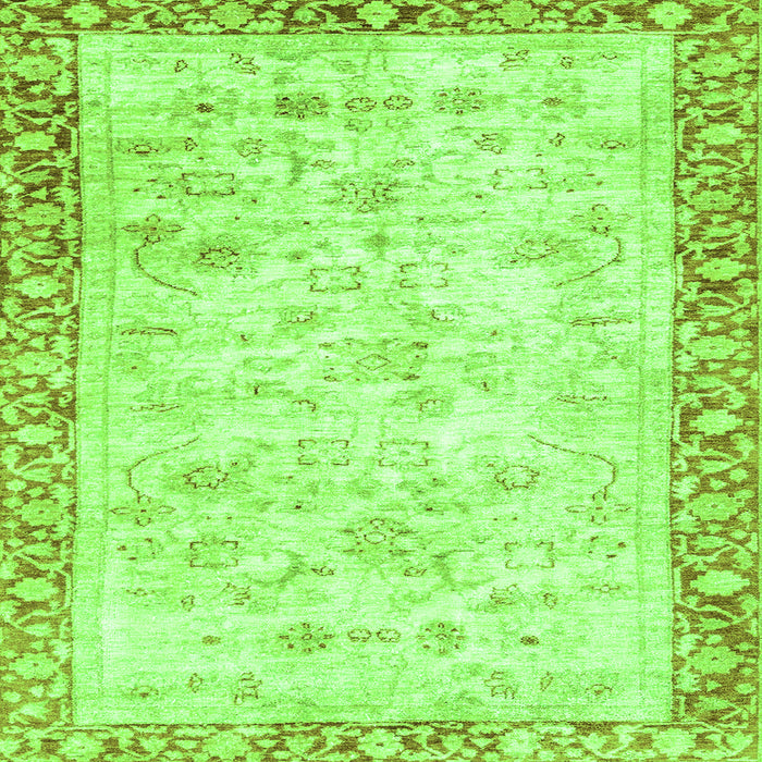 Square Abstract Green Modern Rug, abs2964grn