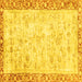 Square Abstract Yellow Modern Rug, abs2964yw