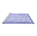 Sideview of Machine Washable Abstract Blue Modern Rug, wshabs2964blu