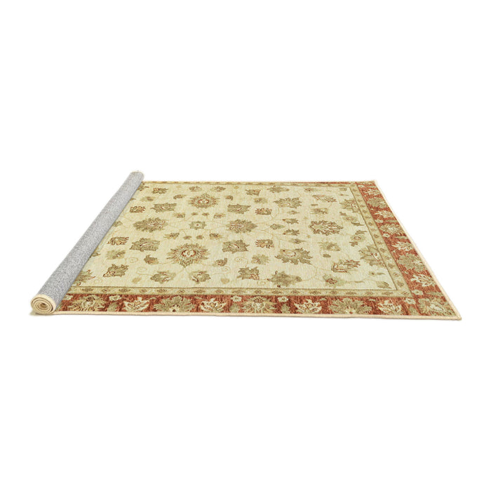 Sideview of Machine Washable Abstract Yellow Rug, wshabs2965