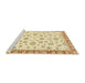 Sideview of Machine Washable Abstract Yellow Rug, wshabs2965