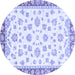 Round Oriental Blue Traditional Rug, abs2965blu