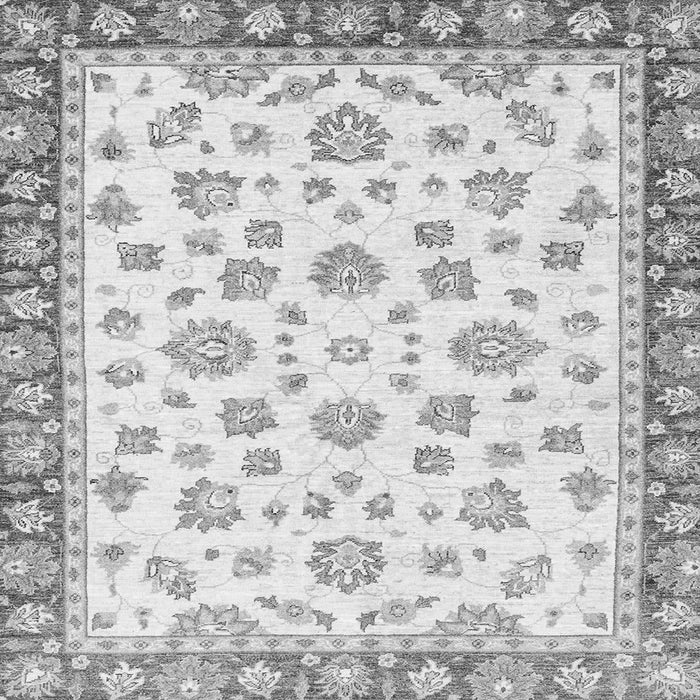 Square Machine Washable Oriental Gray Traditional Rug, wshabs2965gry